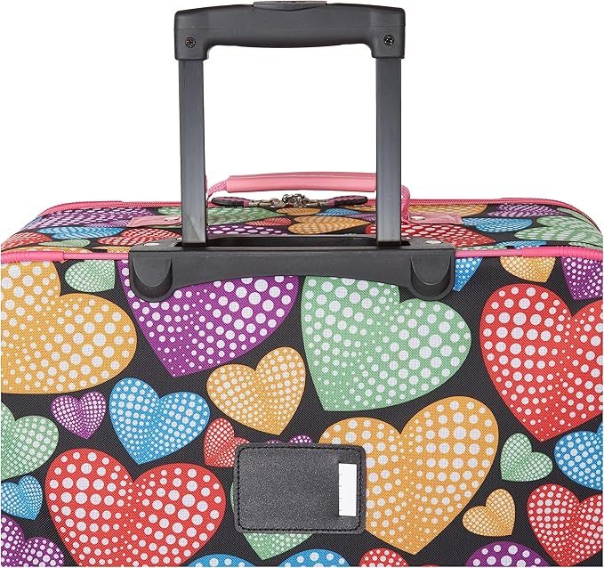 Rockland Jungle Softside Upright Luggage Set, Expandable, New Heart, 4-Piece (14/29/24/28)