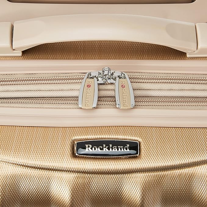 Rockland Melbourne Hardside Expandable Spinner Wheel Luggage, Bronze, Carry-On 20-Inch