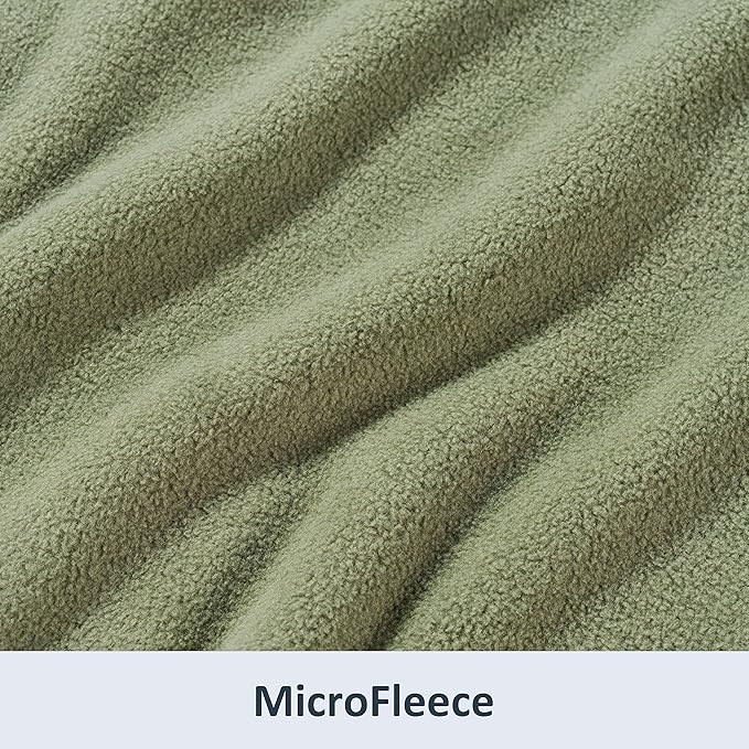 Berkshire Blanket Microfleece Twin Size Bed Blanket Dark Sage Green,Lightweight Soft Breathable Plush Micro Fleece Blanket for Bed Couch Sofa,60x92 Inches