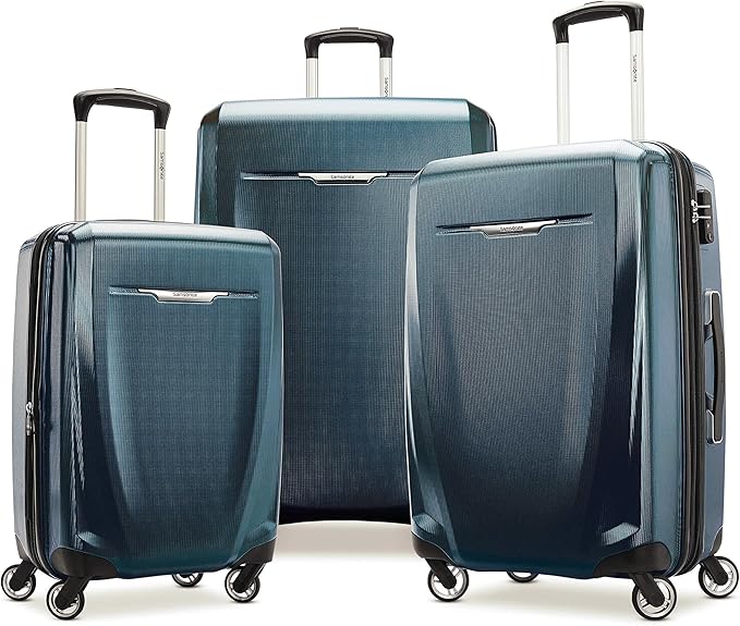 Samsonite Winfield 3 DLX Hardside Expandable Luggage with Spinners, Navy, Carry-On 20-Inch